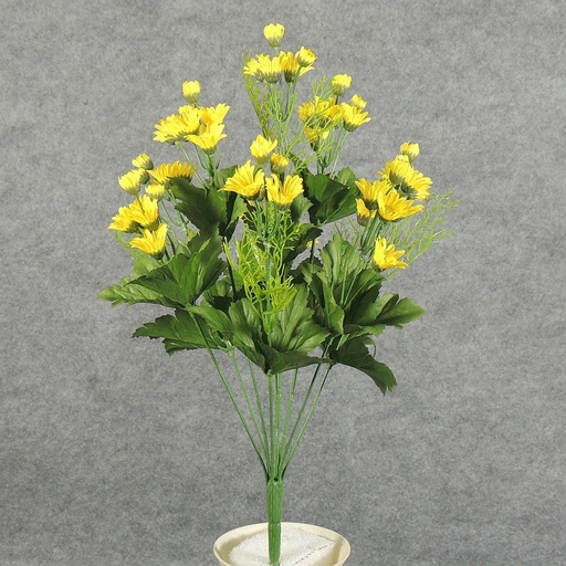 [SE5070-YEL] DAISY WILD BUSH X9     CREAM  YELLOW
