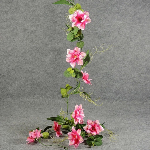 [SE5074-BEA] GARLAND 66" CLEMATIS/EUCALYPTUS  BEAUTY