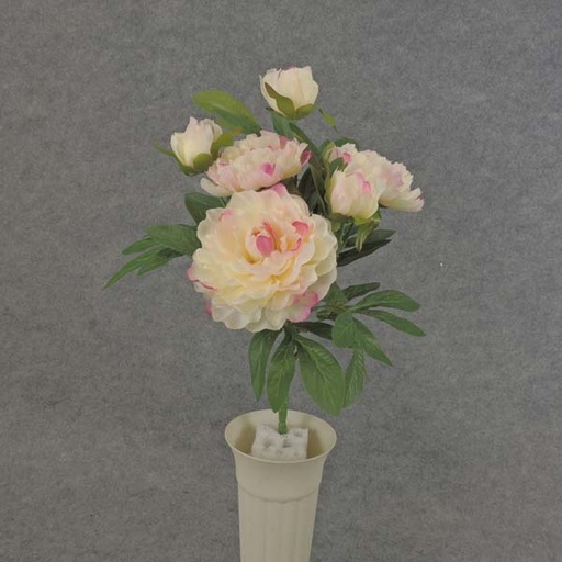 [SE6028-CPK] PEONY SPRAY X7 16" CREAM/PINK