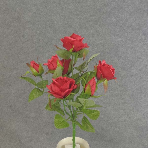 [SE6029-RED] ROSE SPRAY X7  14"    RED