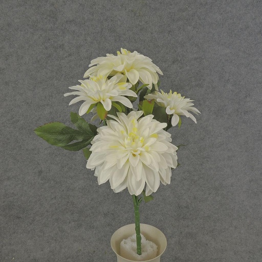 [SE6039-CRW] DAHLIA SPRAY X7 15.5"  CREAM/WHITE