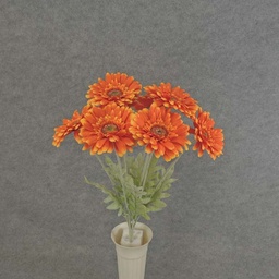 [SE6047-ORG] GERBERA DAISY BUSH X8 FLK/STEM 18&quot; ORANGE