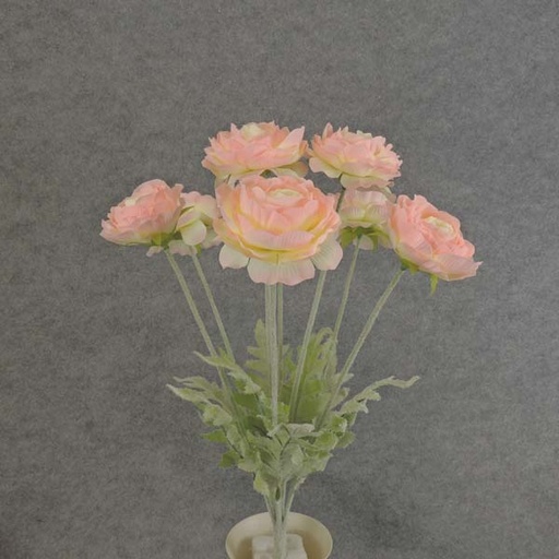 [SE6048-PCH] RANUNCULUS BUSH X8 FLK/STEM 18"  PEACH