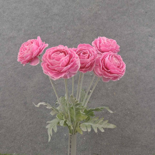 [SE6048-PNK] RANUNCULUS BUSH X8 FLK/STEM 18"  PINK