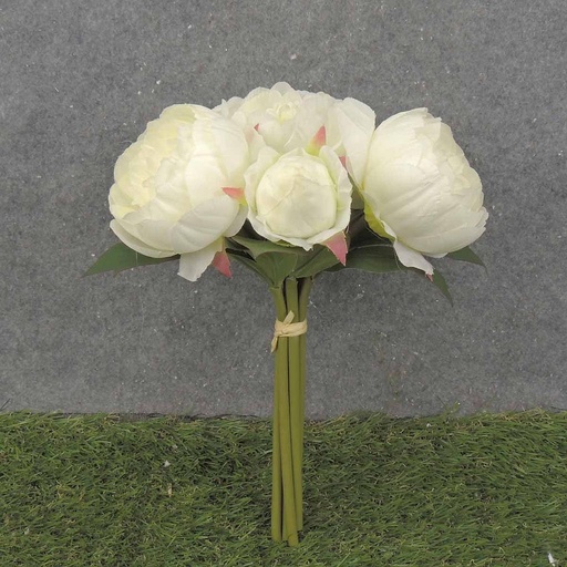 [SE6050-CWH] PEONY BUNDLE X7  11"  CREAM/WHITE
