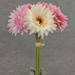 [SE6051-PBB] GERBERA BUNDLE X7  12&quot;  PINK/BEAUTY/BEIGE