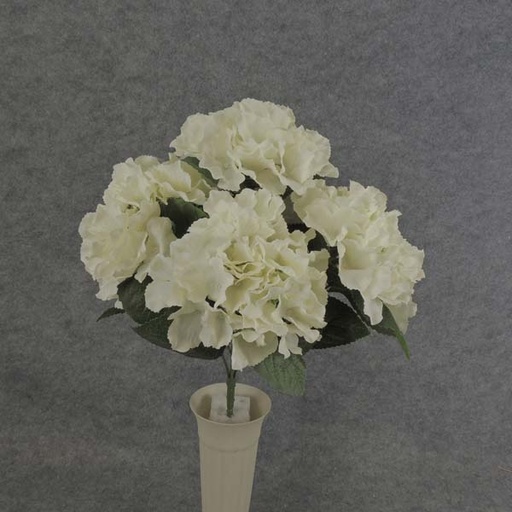 [SE6053-CRM] HYDRANGEA BUSH X5   18"  CREAM/WHITE