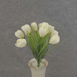 [SE6054-CWH] CROCUS BUSH X12 10.5&quot; CREAM/WHT