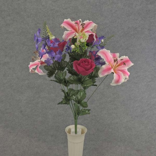[SE6062-BPK] LILY TIGER/ROSE/LILAC BUSH X14 22" PINK/BEAUTY MIX