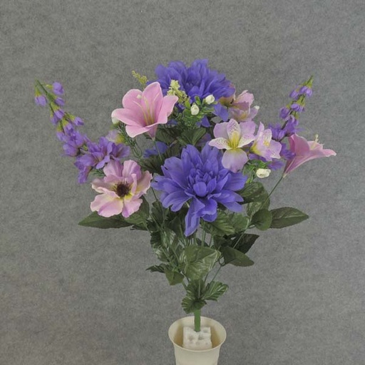 [SE6063-PUL] PEONY/LILY/COSMOS/DELPH BUSHx18 23" PURPLE/LAVENDER