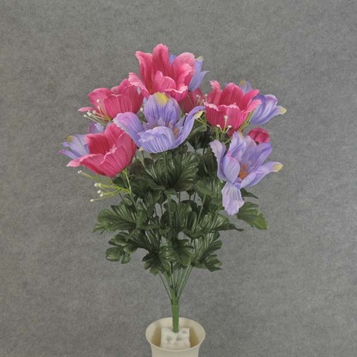 [SE6067-PKL] POPPY BUSH X14      22"  PINK/LAVENDER