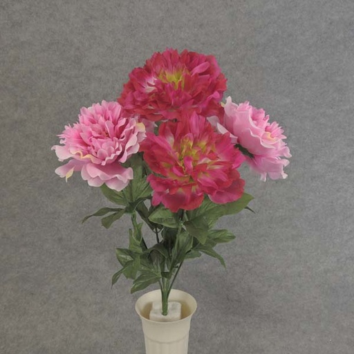 [SE6073-BPK] PEONY BUSH X6  18.5"  BEAUTY/PINK