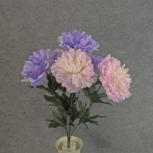 [SE6073-LVP] PEONY BUSH X6  18.5"  LAVENDER/PINK