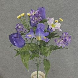 [SE6077-PUL] 20" TULIP/IRIS/DAISY/LILAC BUSH X14