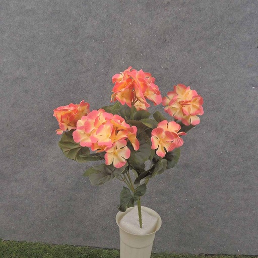 [SE6089-SAL] GERANIUM BUSH 14.5" X7 SALMON