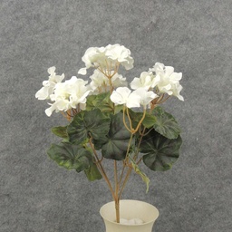 [SE6089-WHT] GERANIUM BUSH 14.5&quot; X7  WHITE