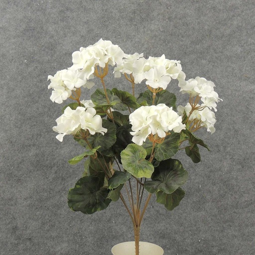 [SE6090-WHT] GERANIUM BUSH 18" X9 WHITE