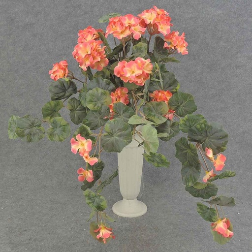 [SE6091-SAL] GERANIUM BUSH W/VINES 20x15"    X12 SALMON