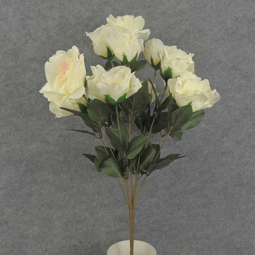 [SE7009-CRM] ROSE BUSH X12 23" 4"/2.5"dia  CREAM
