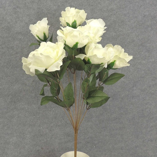 [SE7009-CWT] ROSE BUSH X12 23" 4"/2.5"dia  CREAM/WHITE