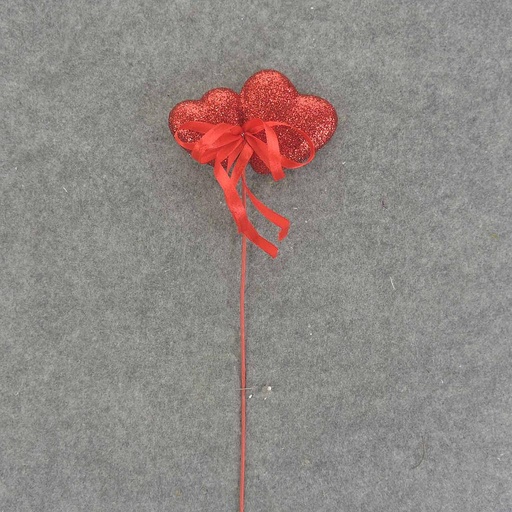 [SE7500] HEART DOUBLE GLITTER 18" OAL (6/BAG) 