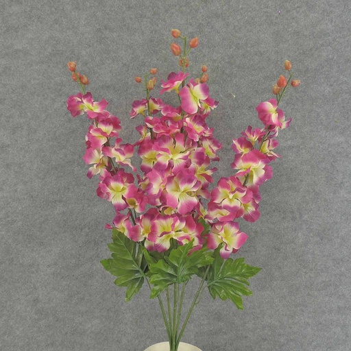 [SE8001-BCM] DELPHINIUM BUSH X5 23" W/BUDS  BEAUTY/CREAM