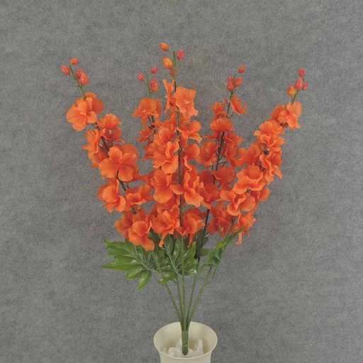 [SE8001-ORG] DELPHINIUM BUSH X5 23" W/BUDS  ORANGE