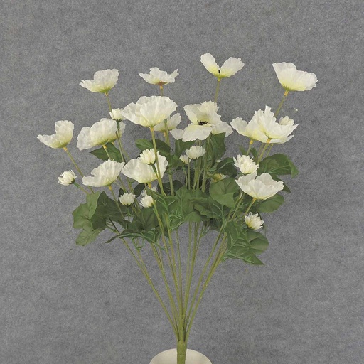 [SE8002-CRW] POPPY BUSH X11 23" 2.5/.5" dia  CREAM/WHITE