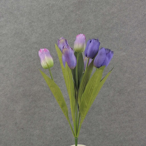 [SE8040-PLV] TULIP BUSH 18" X9 SATIN  PURPLE/LAVENDER