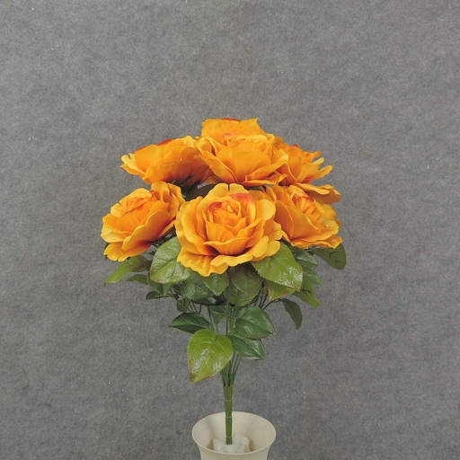 [SE8058-ORG] ROSE BUSH OPEN 19" X12 SATIN  ORANGE