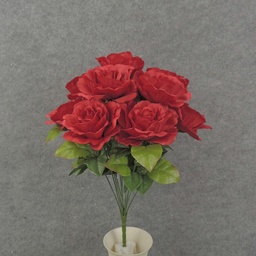[SE8058-RED] ROSE BUSH OPEN 19&quot; X12 SATIN  RED