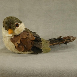 [SJ4085] BIRD 7&quot; SISAL/FEATHER/TWIG (R&amp;L) 