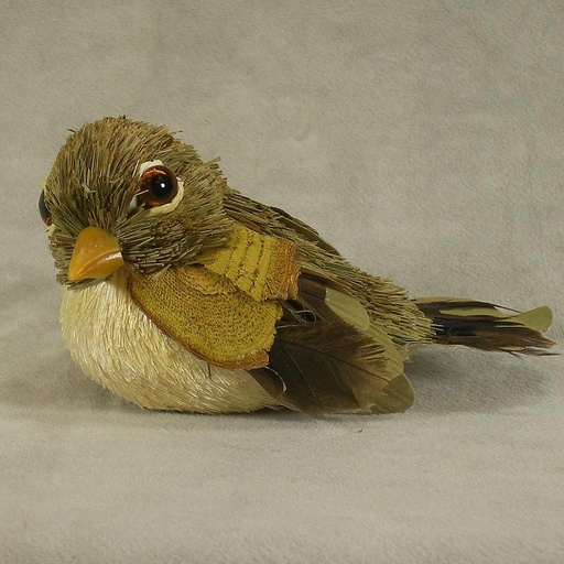 [SJ4093] BIRD 5" SISAL/FEATHER (R&L)