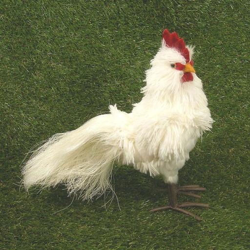 [SJ4147] ROOSTER 12" X 13 " WHITE