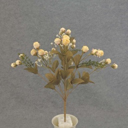 [SEF5015-LTY] ROSE MINI BUSH X9 15.5&quot;  LIGHT YELLOW
