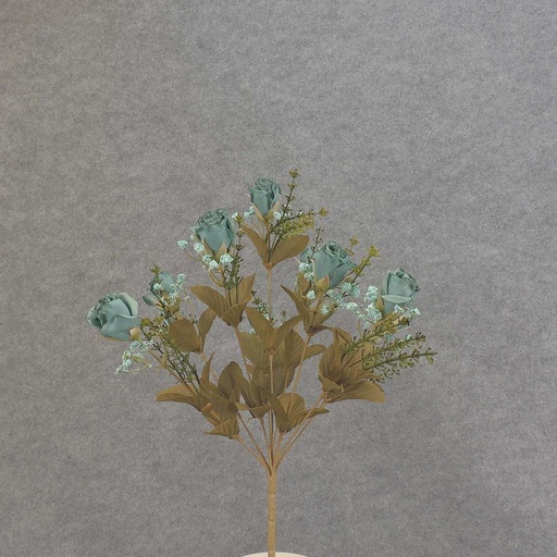 [SEF5016-BLU] ROSE BUSH X9 16"  BLUE