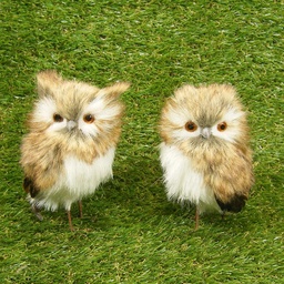 [SJ4130] OWL 5" PAIR OF 2  NATURAL