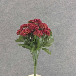 [SEF6020-BUR] MUM (POM POM) BUSH X18  14"  BURGUNDY