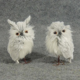 [SJ5105] OWL 5"H PAIR OF STANDING SILVER