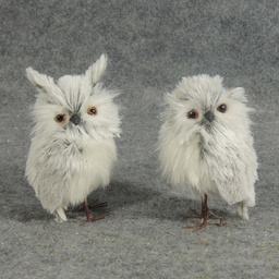 [SJ5105] OWL 5&quot;H PAIR OF STANDING SILVER