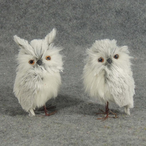 [SJ5105] OWL 5"H PAIR OF STANDING SILVER