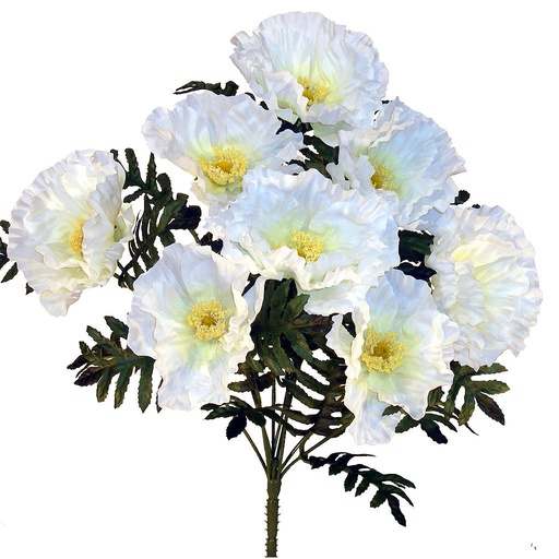 [SG24-WHT] POPPY BUSH X9 18" WHITE