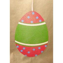 [SG312-PKG] DISPLAY EASTER EGG 11.5&quot;x8.75&quot;  PINK/GREEN