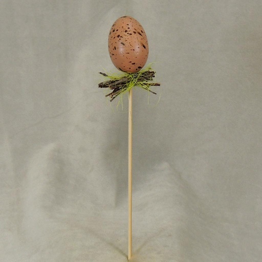 [SJ307] EGG BROWN W/TWIGS 2" W/PICK 10" (6/BAG)