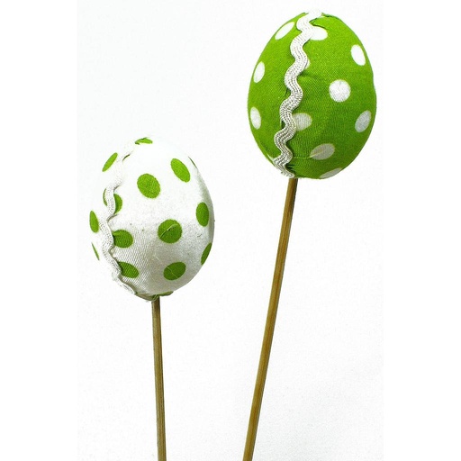 [SJ329-GRN] EASTER EGG 2" W/PICK 12" DOTS