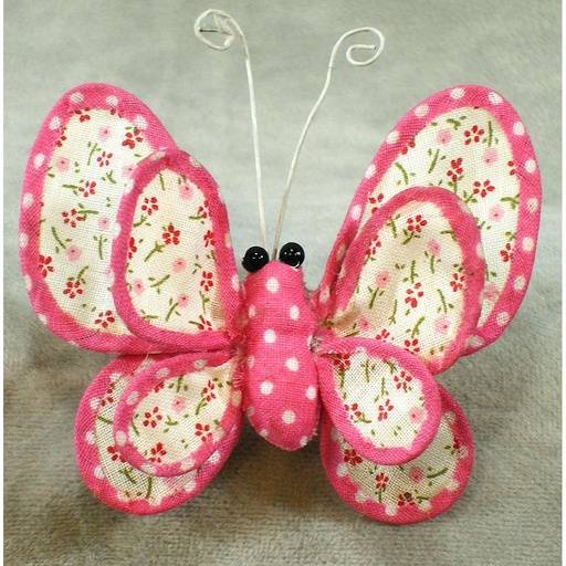 [SJ365-PNK] BUTTERFLY 3.5" X 2.5" W/CLIP  PINK