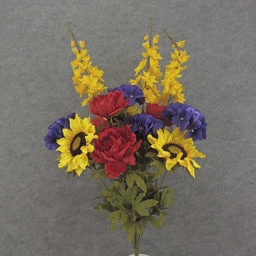 [SEF7004-RPY] SUNFLOWER/PEONY MIXED BUSH 28&quot;