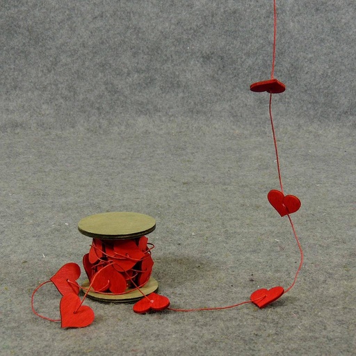 [SJ5030] HEART 1.15" 24/GARLAND 39" RED