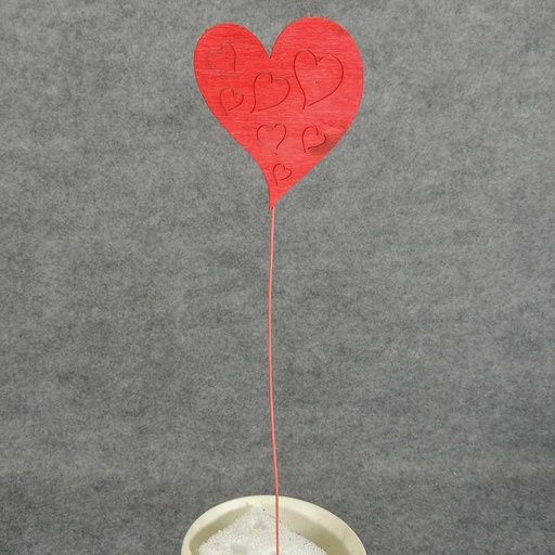 [SJ5031] HEART 4" W/9" PICK     RED (12/BAG)