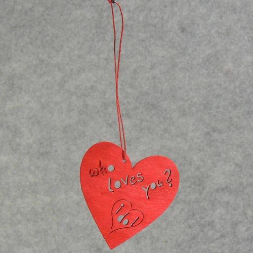 [SJ5041] HEART 4" HANGING RED (12/BAG)